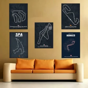 F1 Imola Monaco Track Circuit Canvas Poster Living Room Quality Canvas Vintage Style Comics Painting Art Home Wall Decor Picture