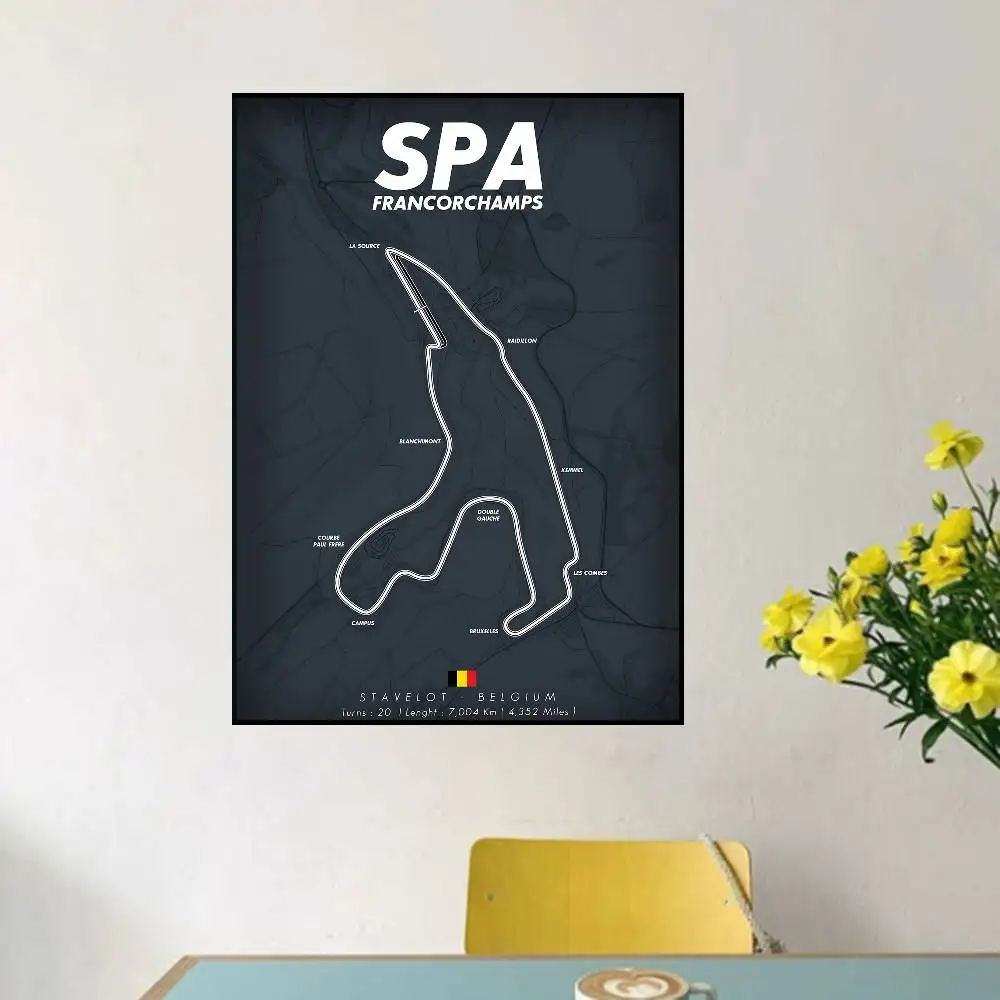 F1 Imola Monaco Track Circuit Canvas Poster Living Room Quality Canvas Vintage Style Comics Painting Art Home Wall Decor Picture - Image 4