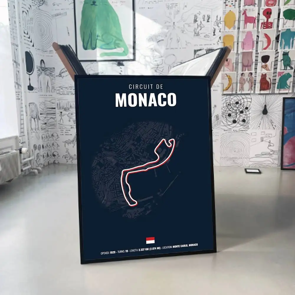 F1 Imola Monaco Track Circuit Canvas Poster Living Room Quality Canvas Vintage Style Comics Painting Art Home Wall Decor Picture - Image 14