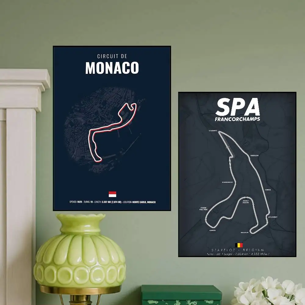 F1 Imola Monaco Track Circuit Canvas Poster Living Room Quality Canvas Vintage Style Comics Painting Art Home Wall Decor Picture - Image 3